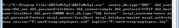 Convert DB2 to SQL Server - command line