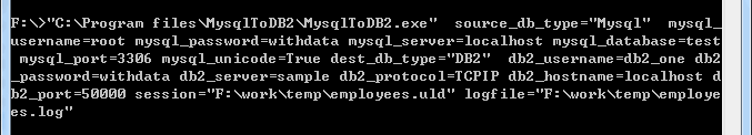 Convert MySQL to DB2 - command line