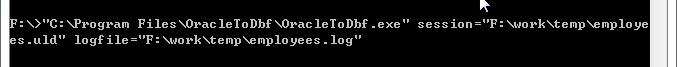 Convert Oracle to DBF - command line