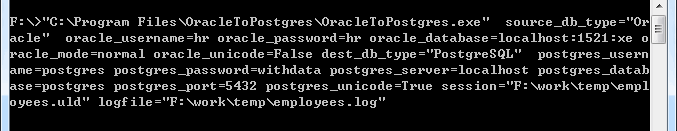 Convert Oracle to PostgreSQL - command line