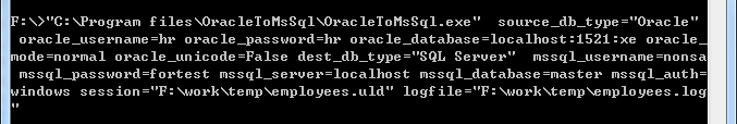 Convert Oracle to SQL Server - command line