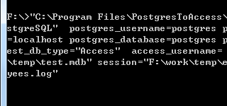 PostgreSQL convert to Access - Command line