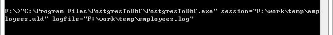 Convert PostgreSQL to DBF - command line