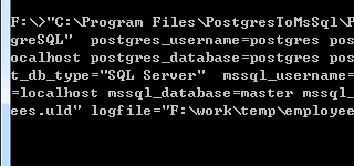 PostgreSQL convert to SQL Server - Command line