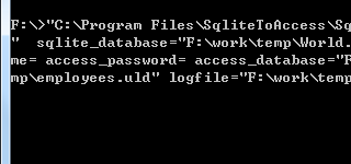 SQLite convert to Access - Command line