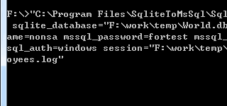 SQLite convert to SQL Server - Command line