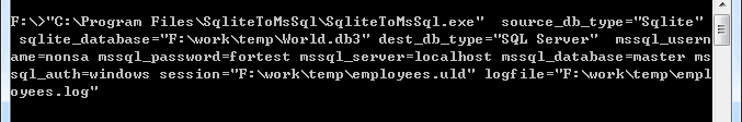 Convert SQLite to SQL Server - command line