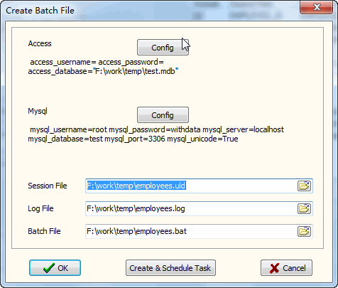 Convert Access to MySQL - make batch file