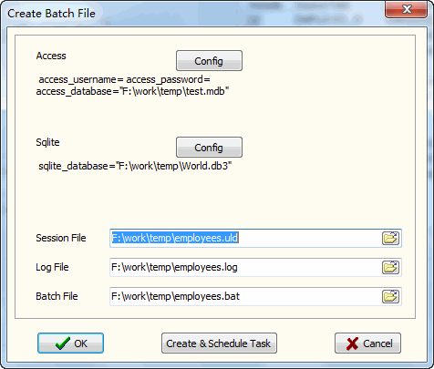 Convert Access to SQLite - make batch file