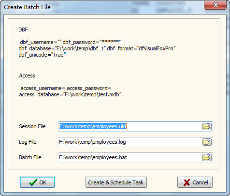 Convert DBF to Access - make batch file