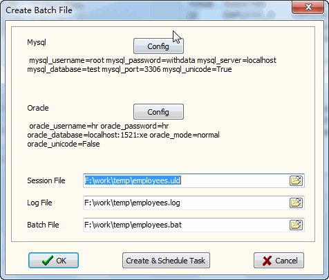 Convert MySQL to Oracle - make batch file