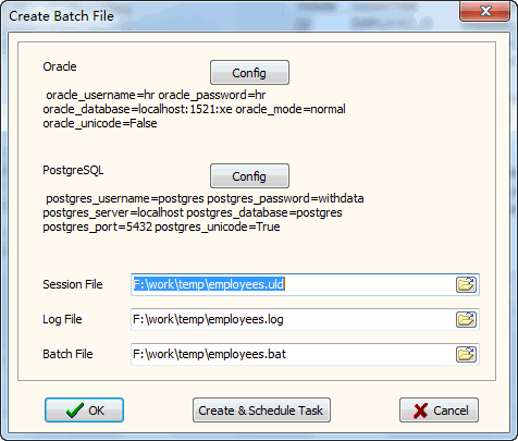 Convert Oracle to PostgreSQL - make batch file