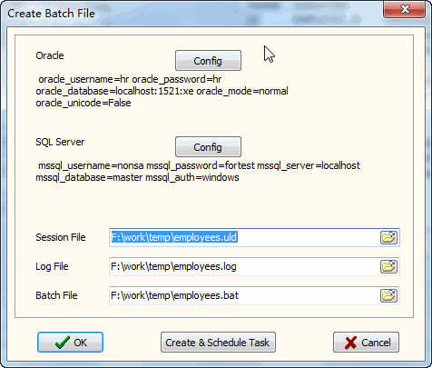 Convert Oracle to SQL Server - make batch file