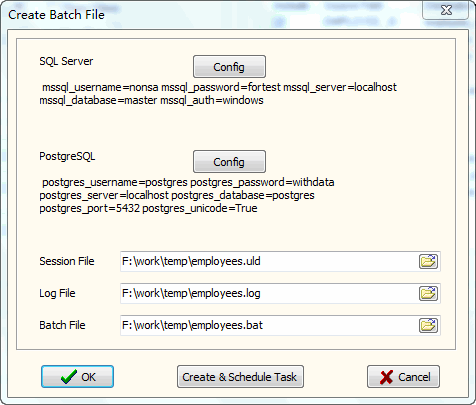 Convert SQL Server to PostgreSQL - make batch file