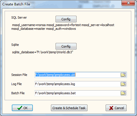 Convert SQL Server to SQLite - make batch file