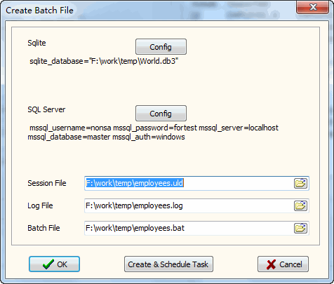 Convert SQLite to SQL Server - make batch file