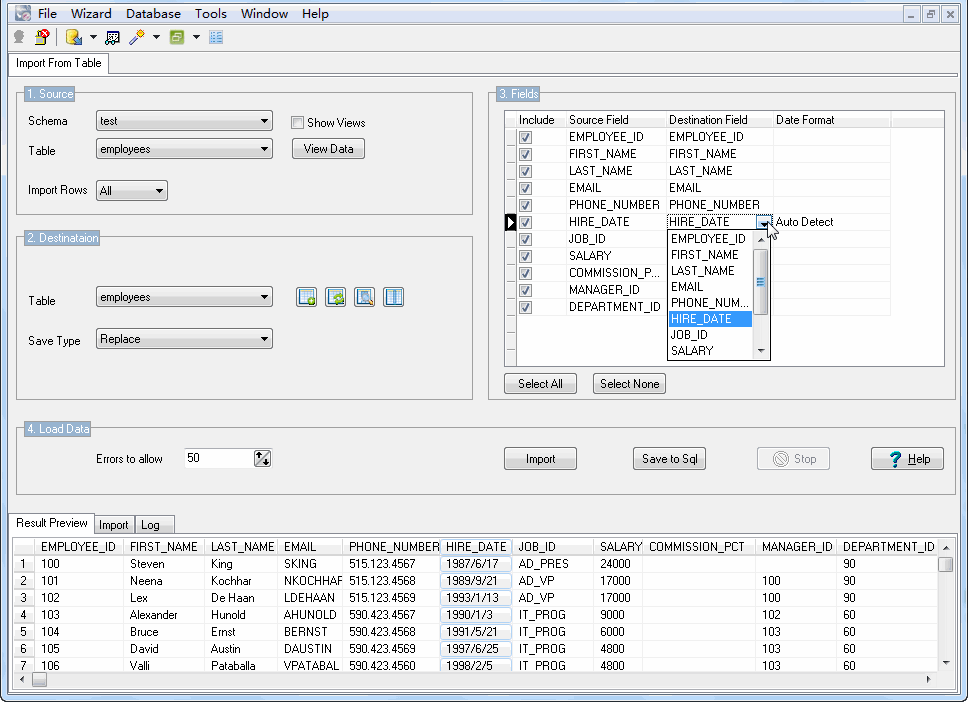 config fields