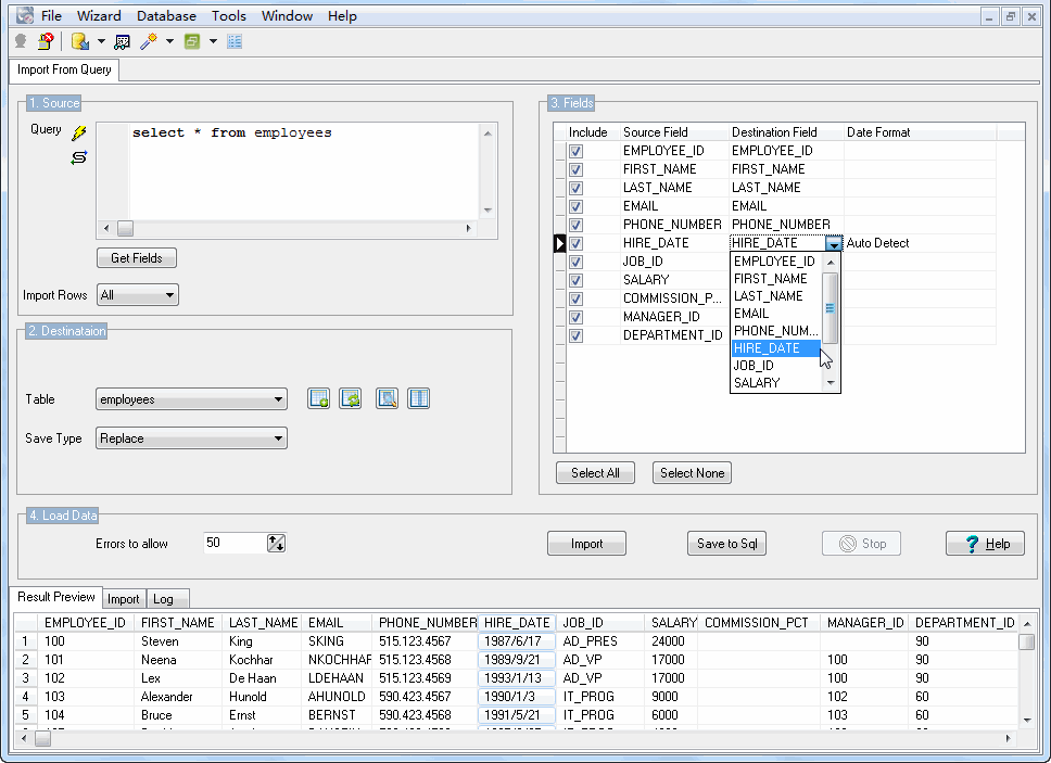 config fields