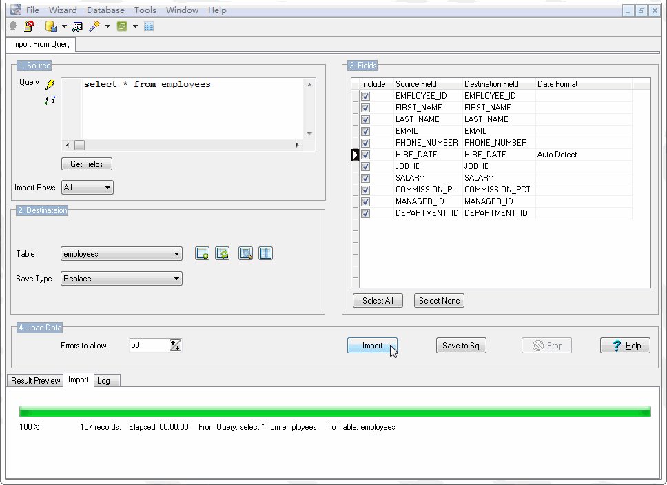 extract Sql Server query data to Access