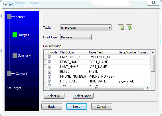 Import data from Access Query To Oracle Table - enter file name