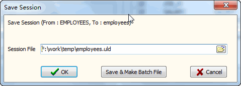 Convert Oracle to Access - save session