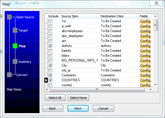 Import data from SQL Server Tables To Oracle Tables - select tables