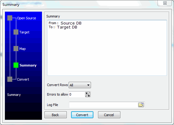 Import data from SQLite Tables To DBF Tables - summary