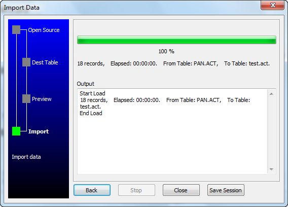 DB2 to Access wizard - import