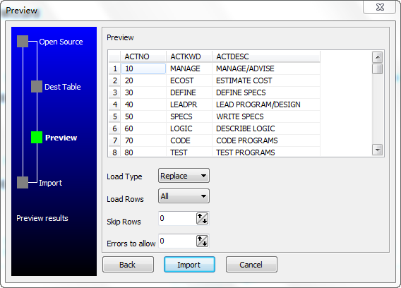 Access to MySQL wizard - preview