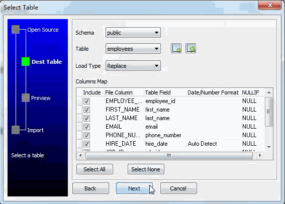 Extract MySQL (MariaDB, Percona) table data to Redshift  table - select table