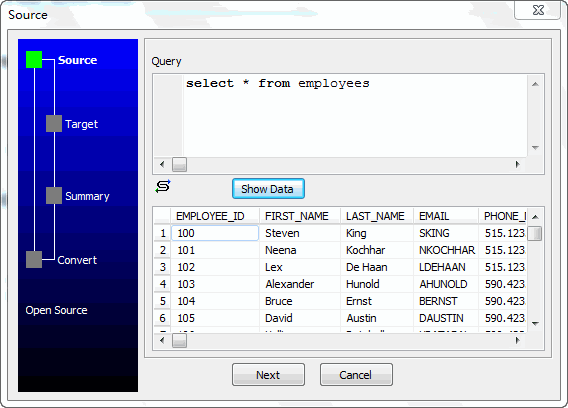 Export data from PostgreSQL Query To Excel - enter query