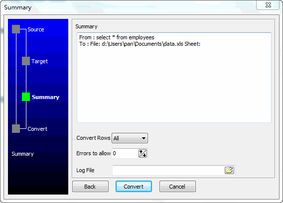 Export data from SQLite Query To Excel - summary