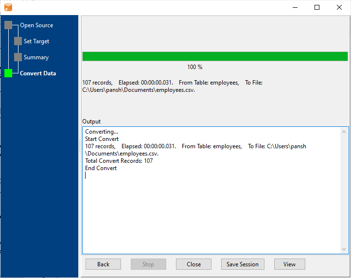 Dump data from SQLite  Table To CSV File - export