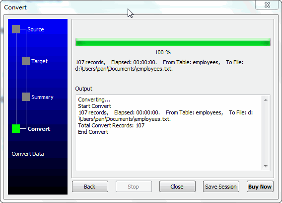 Export data from SQLite Table To File - export