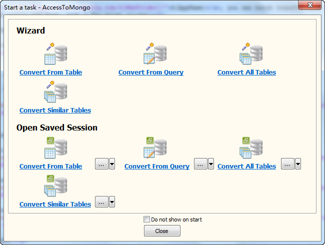 Batch import data from DBF (dBase, FoxBase, FoxPro) tables to MongoDB collections - Task Window