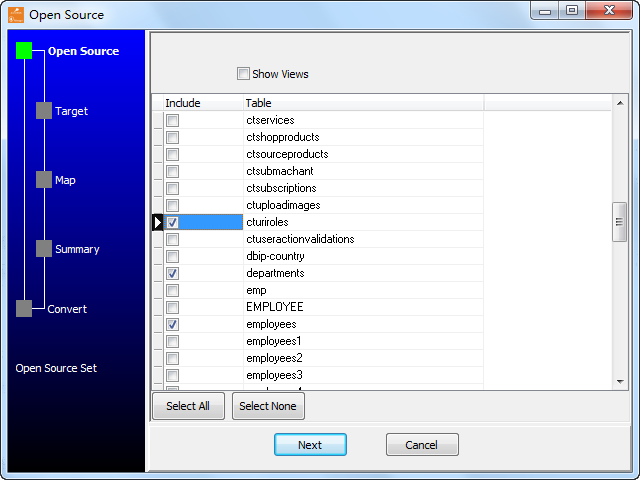 Batch convert data from SQLite  tables to MongoDB collections - Open Source schema