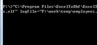 Import Data From Excel To DBF - Command line