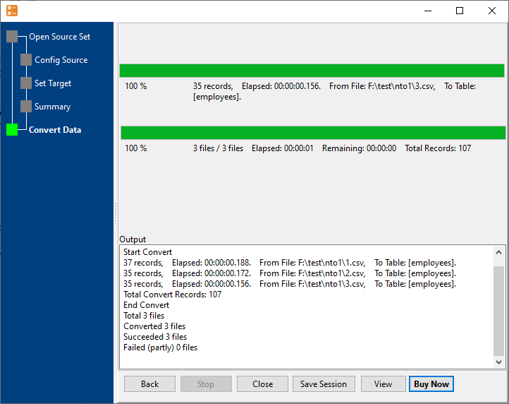 Batch import data from files to 1 table -  import data