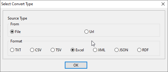 Import file data to database table - select file type