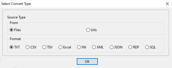 Import file data to PostgreSQL table - select file type