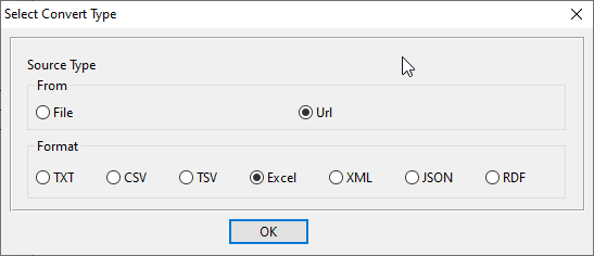 convert online EXCEL file to SQL Server  table - select type