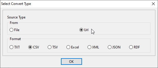 convert online CSV file to SQLite  table - select type