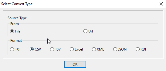 Import file data to database table - select file type