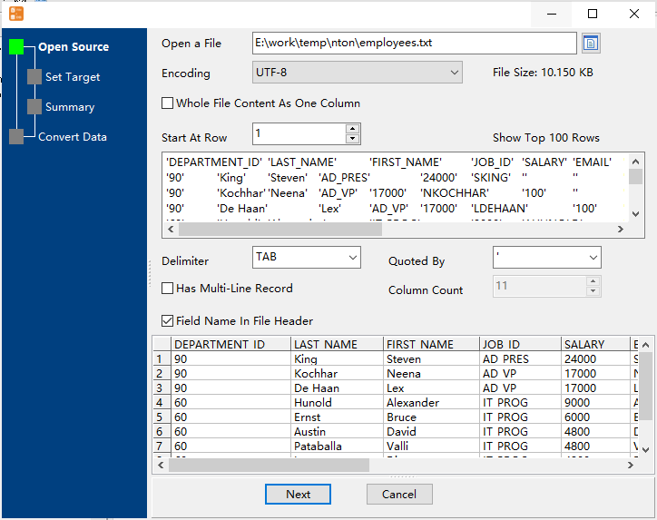 Upsert Data From TXT File To SQL Server  - open TXT file