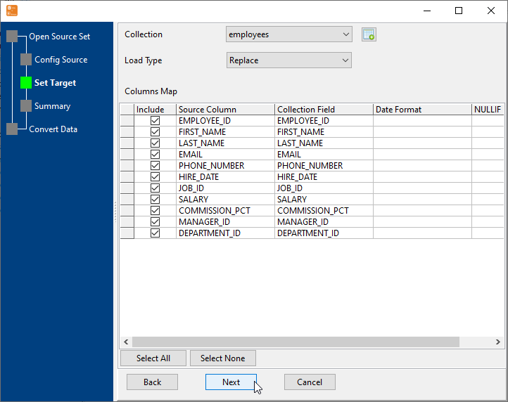 Import Data From Folder to 1 MongoDB Collection - select collection