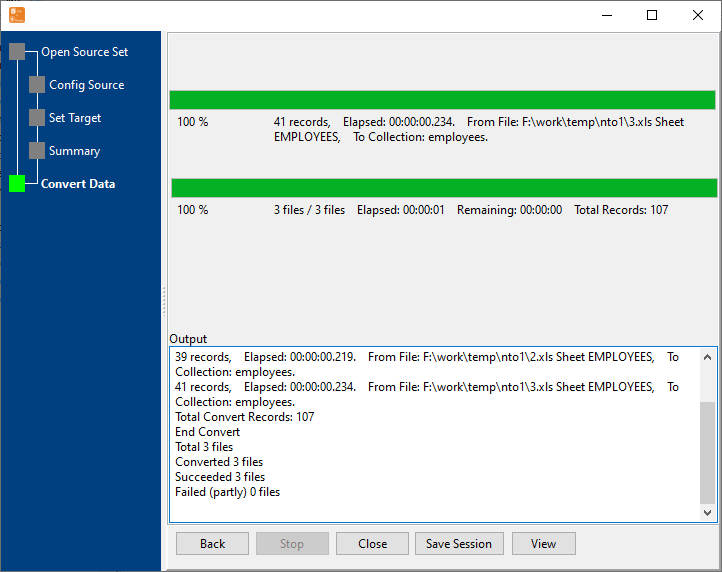 Copy multiple Excel Files To 1 MongoDB collection - import data