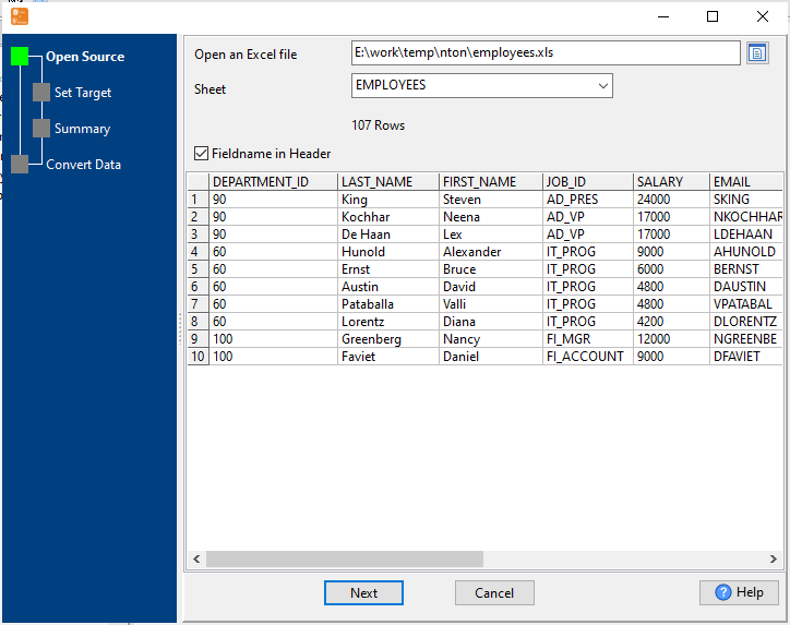 Import Data From Excel File To MongoDB collection - open Excel file