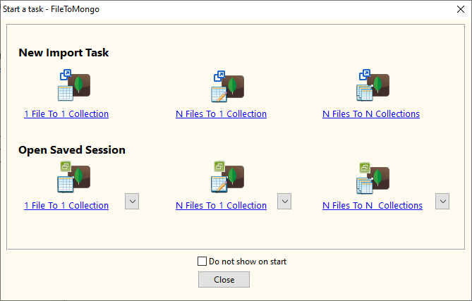 Batch Import TXT files data To MongoDB collections - task window