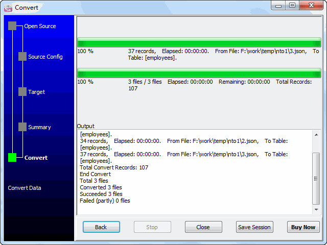 Import data from JSON to SQLite -  import data