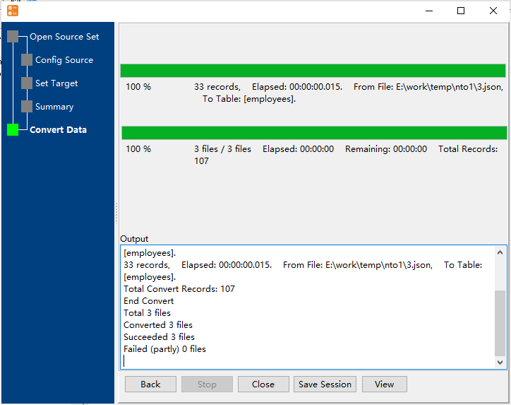 Batch copy JSON files data To Access  - import data